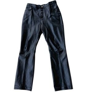 VTG Rem Garson Womens 100% Genuine Soft Leather Pants Size 12 Black